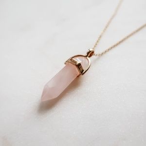 Rose Quartz Healing Crystal Necklace